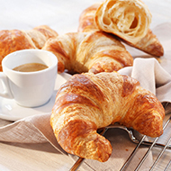 Butter croissant with egg coating