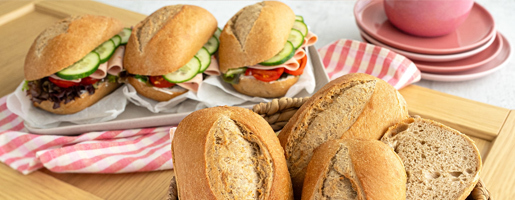 Ready-baked rye sandwich roll
