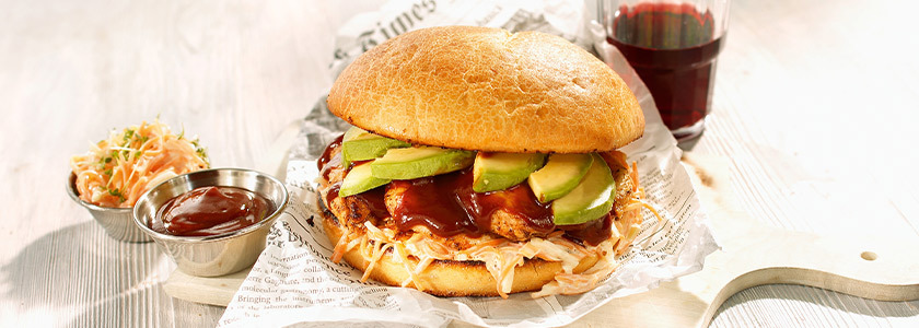 Brioche burger with turkey steak