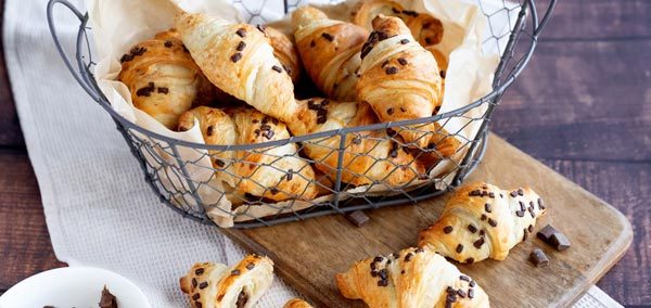 Croissants with praline filling