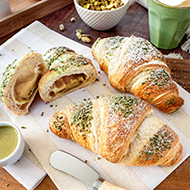 Croissant filled with pistachio cream