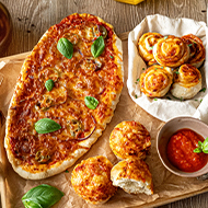 Pizza sourdough base proofed for 30 hours, 100% natural