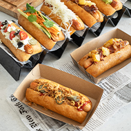 Gourmet Hot Dog, ready cut & ready baked