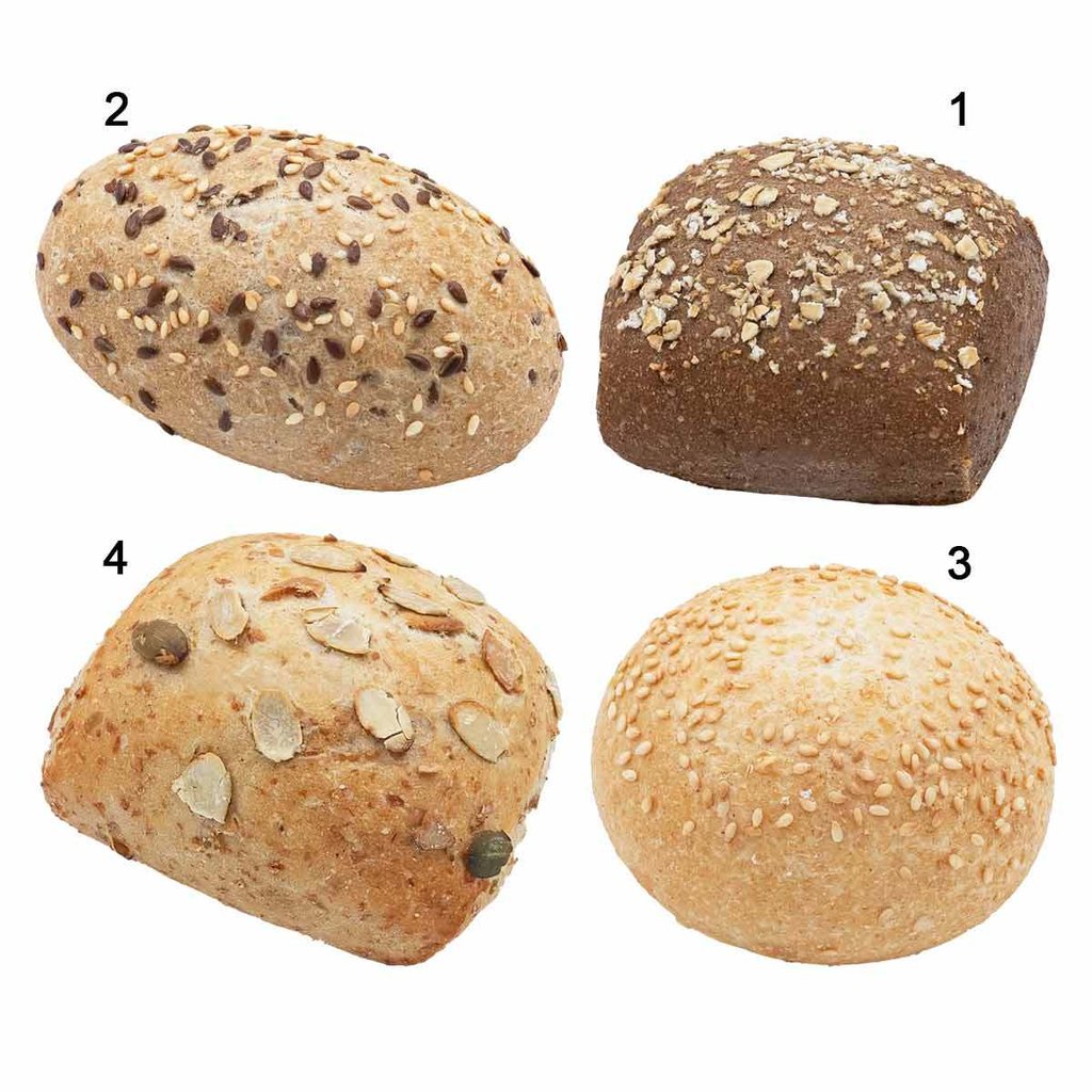 Organic Mini Roll Selection, 4 different sorts