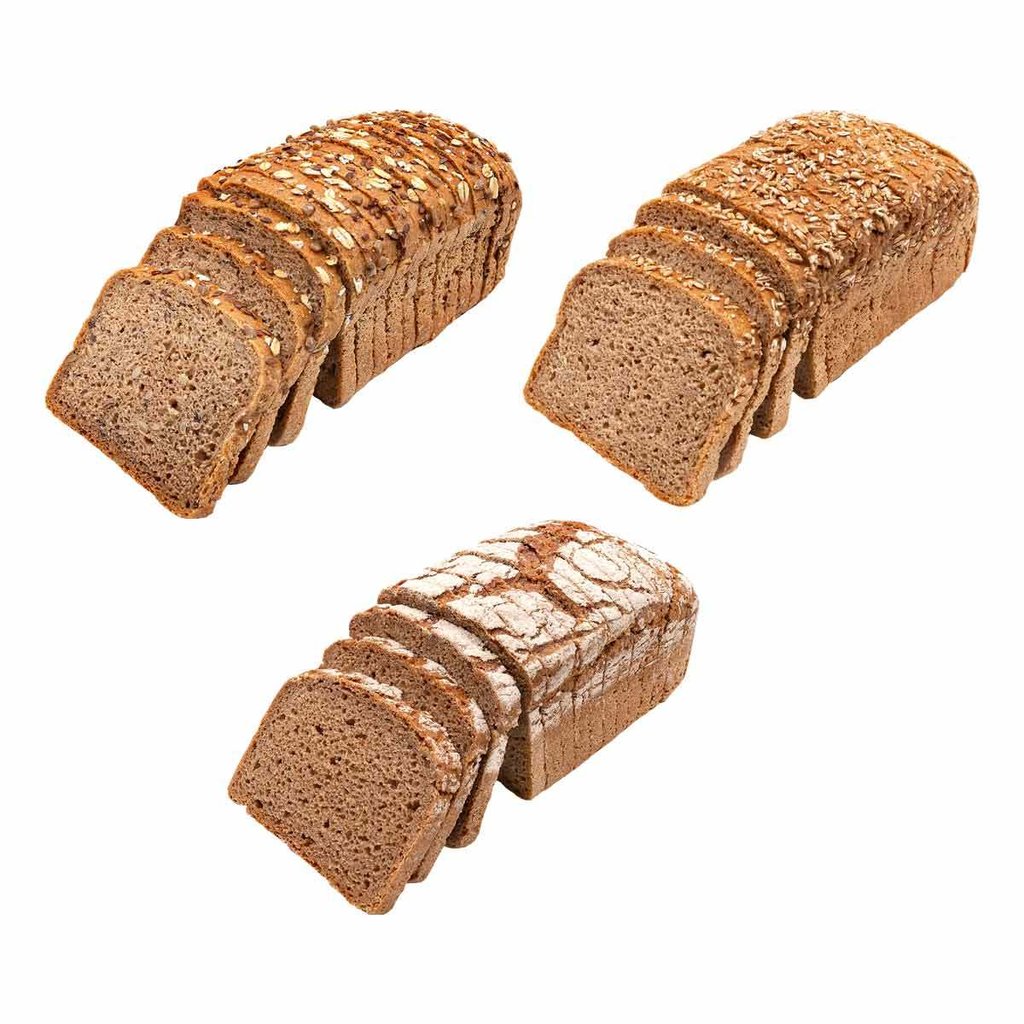 Organic Bread Selection, sliced, 3 different sorts