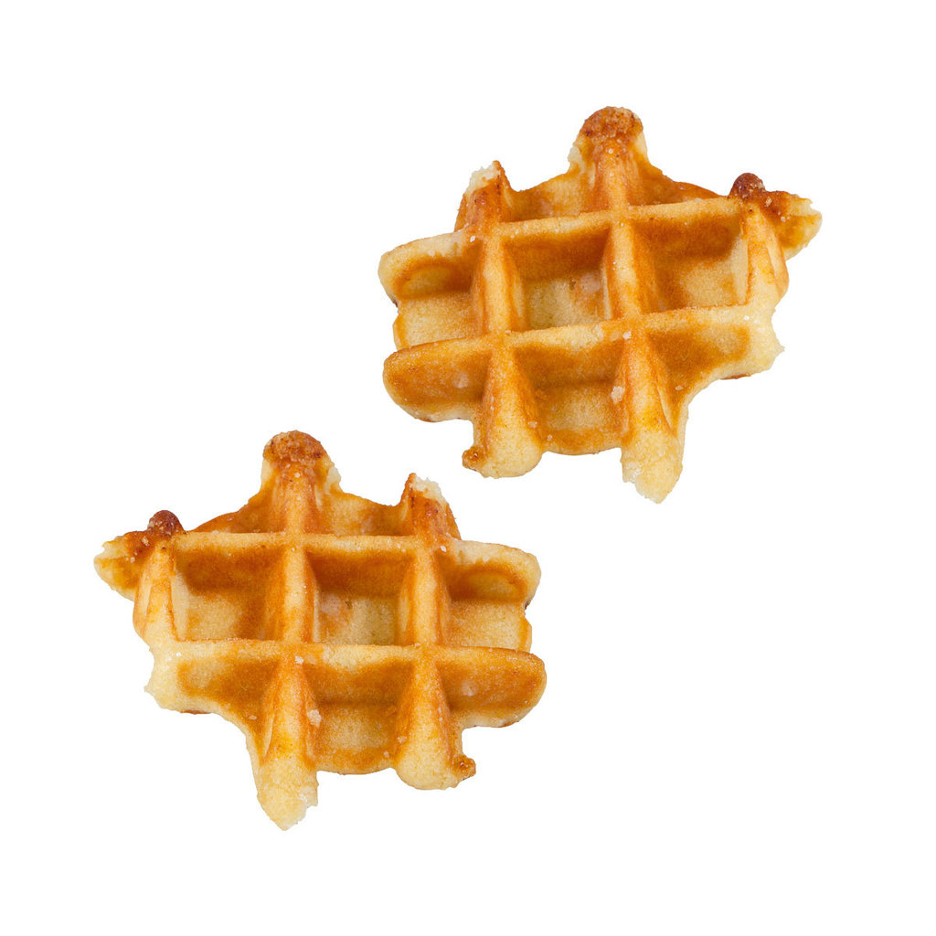 Mini waffles with sugar nibs