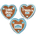 Gingerbread heart+custom text and logo,blue/white - 1