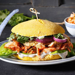 Yellow Burger, sliced