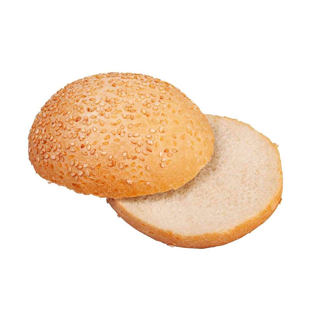 Organic Burger Bun with sesame seeds, sliced