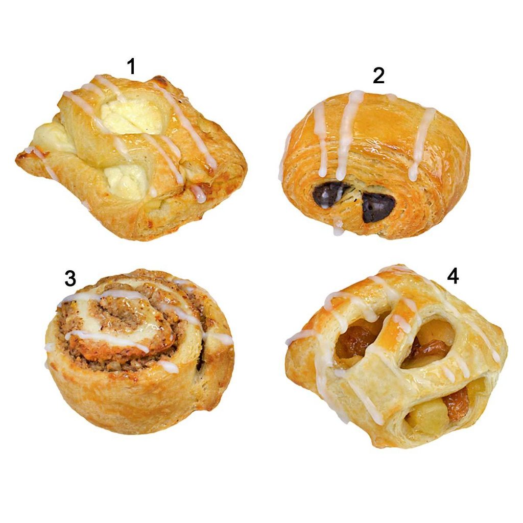 Sweet mini snacks, 4 different sorts