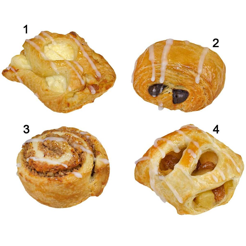 Sweet mini snacks, 4 different sorts