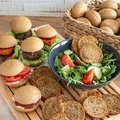 Rye party burger, pre-cut - 1