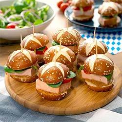 Pretzel dip balls, ready baked