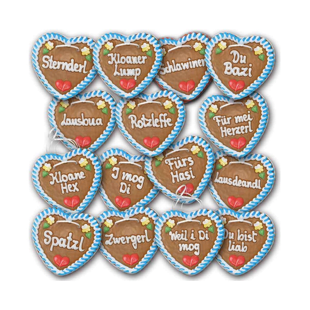'Bavarian' gingerbread hearts, 14 x 12 cm