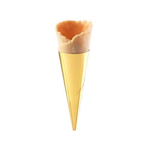 'Gold Line' Mini Waffle Cones, plain