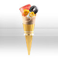 'Gold Line' Mini Waffle Cones, plain - 2