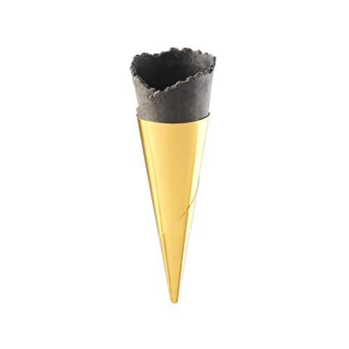 Gold Line' Mini Waffle Cones, black