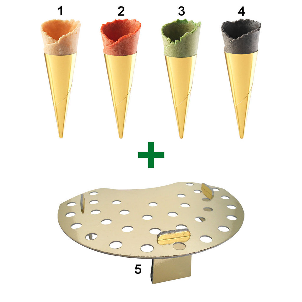 Mixed box of 'Gold Line' Mini Waffle Cones