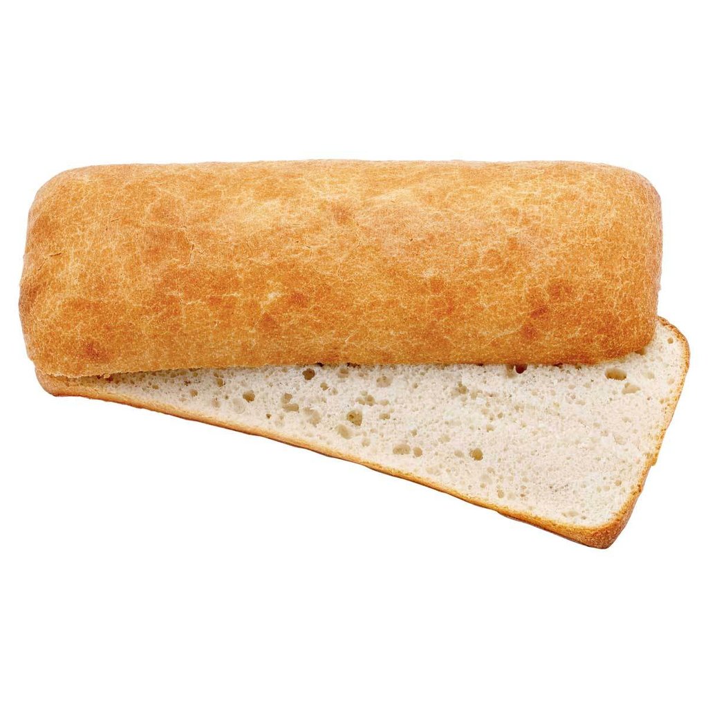 Ciabatta, fully baked, sliced