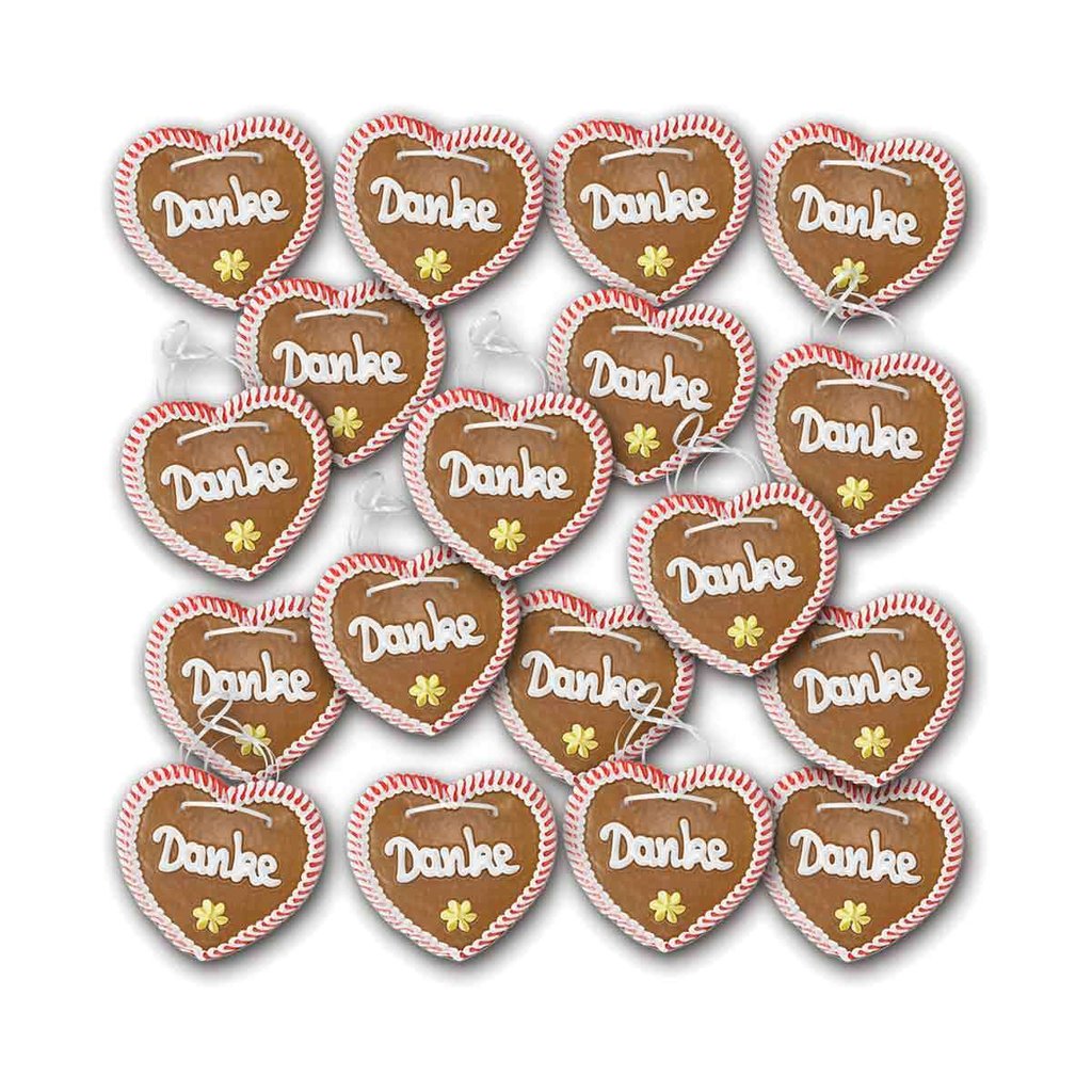 Gingerbread heart “Thank you”, 10 x 10 cm