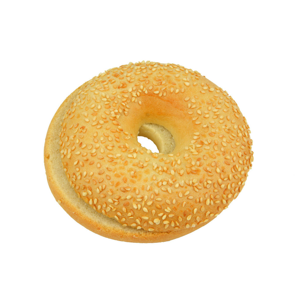 Bagel with sesame seeds, sliced